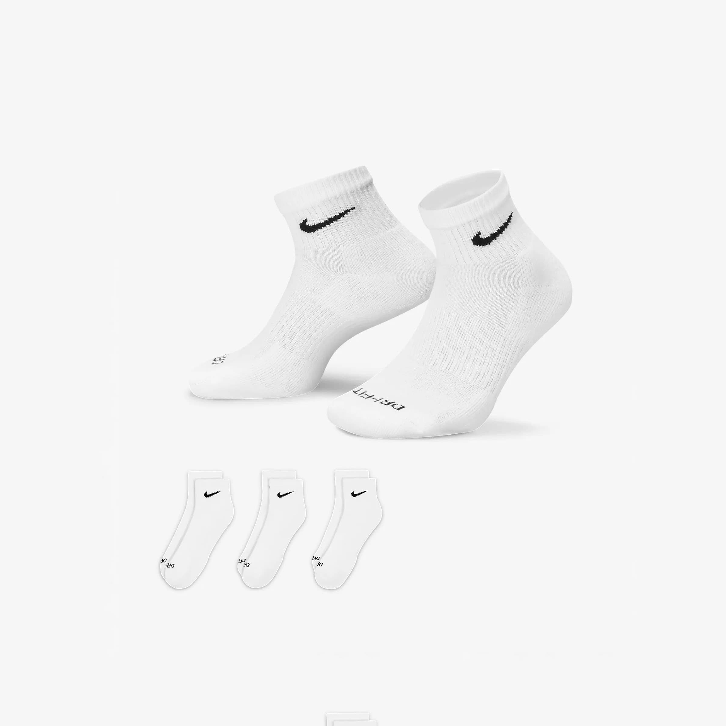 Nike Everyday Cushion Ankle Training Sock (3 Pair) - White