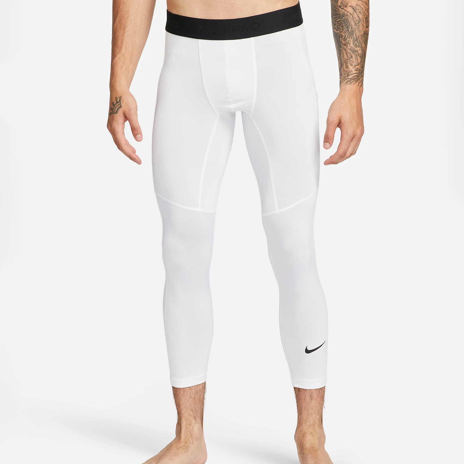 Nike Men's Dri-Fit 3/4 Fitness Tights - White