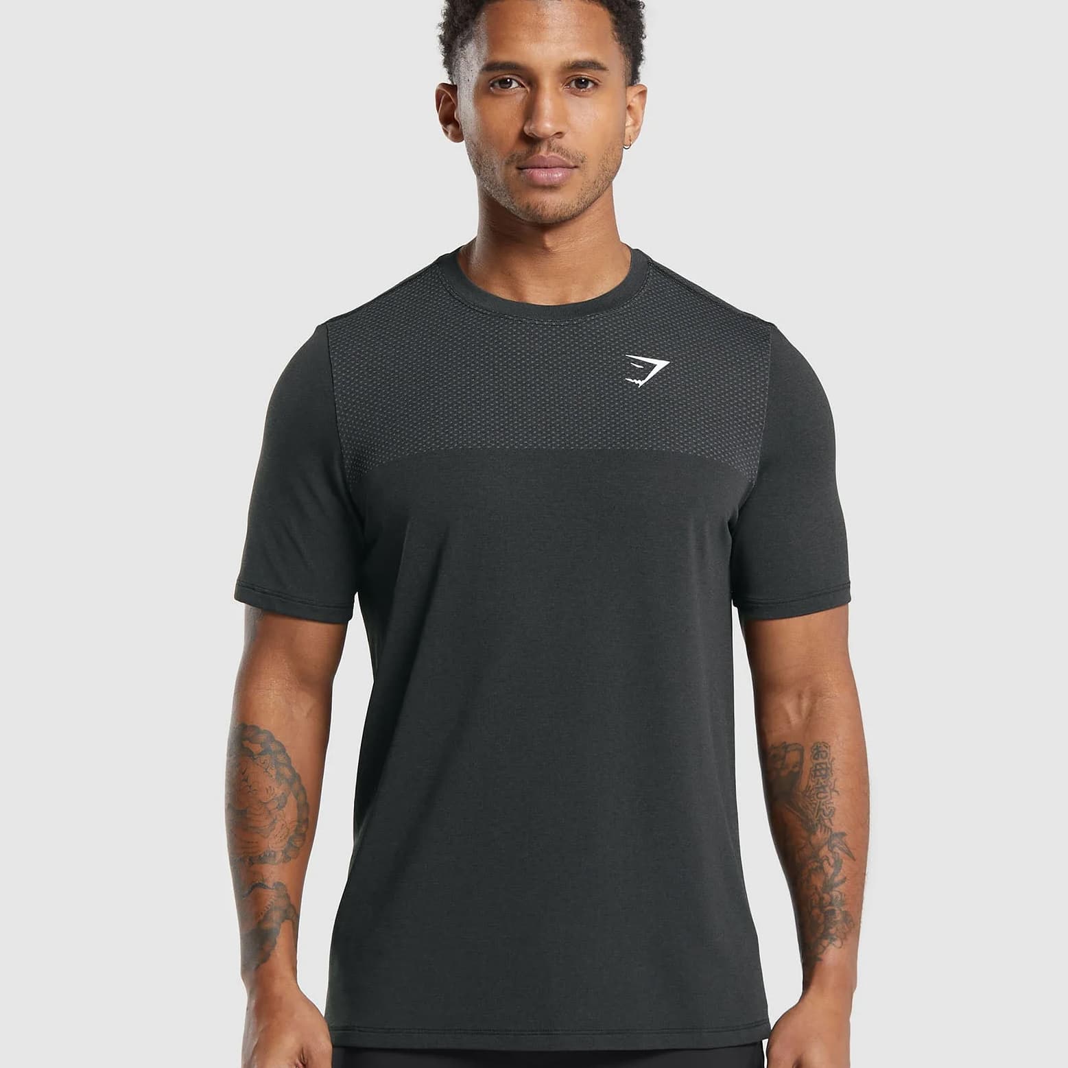 Vital Seamless T-Shirt - Black/Medium Grey Marl