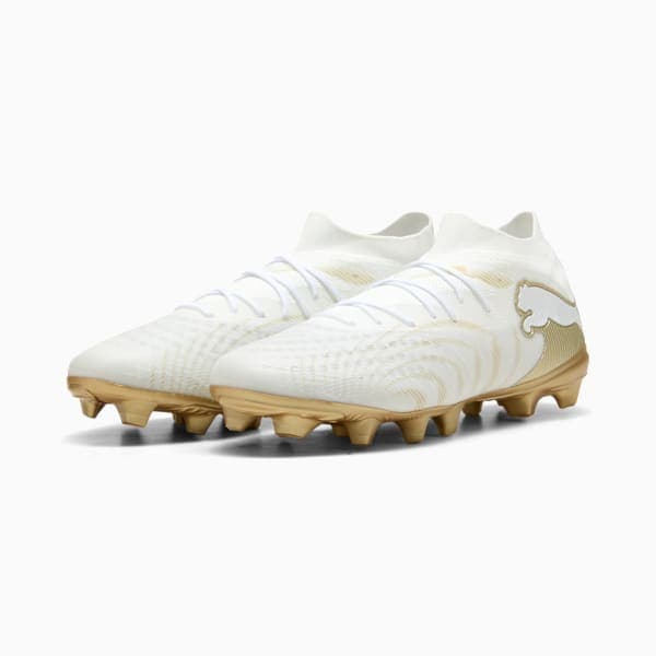 Puma Future Match 9 FG/AG - PUMA White-Metallic Gold-PUMA Black