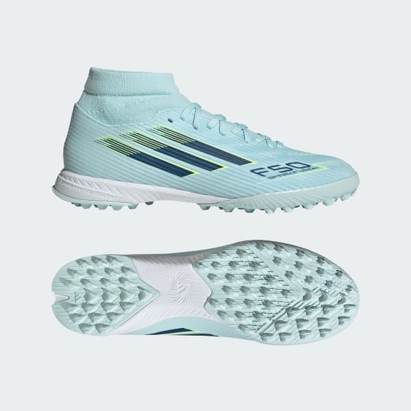 adidas F50 Sparkfusion League Mid Cut TF - Almost Blue / Dusky Petrol / Hi-Res Yellow